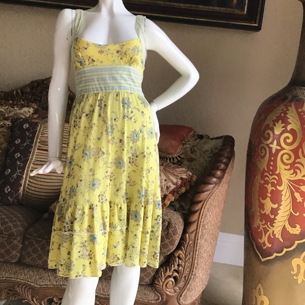 Free People Floral Print Cotton Dress sz 6
